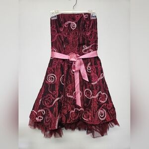 fatima burgundy crystal sleeveless corset maxi dress Miss Circle Women Fatima Black Crystal Sleeveless Corset Mermaid Maxi Dress main image 1